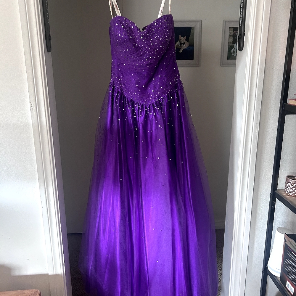 Stunning Purple Gown with Sequin Details